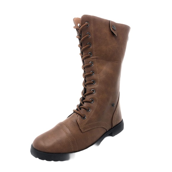 🛍️🛍️🛍️ 5/$20 Military Combat Boot with Plaid Fold-Over Cuff - Picture 8 of 8